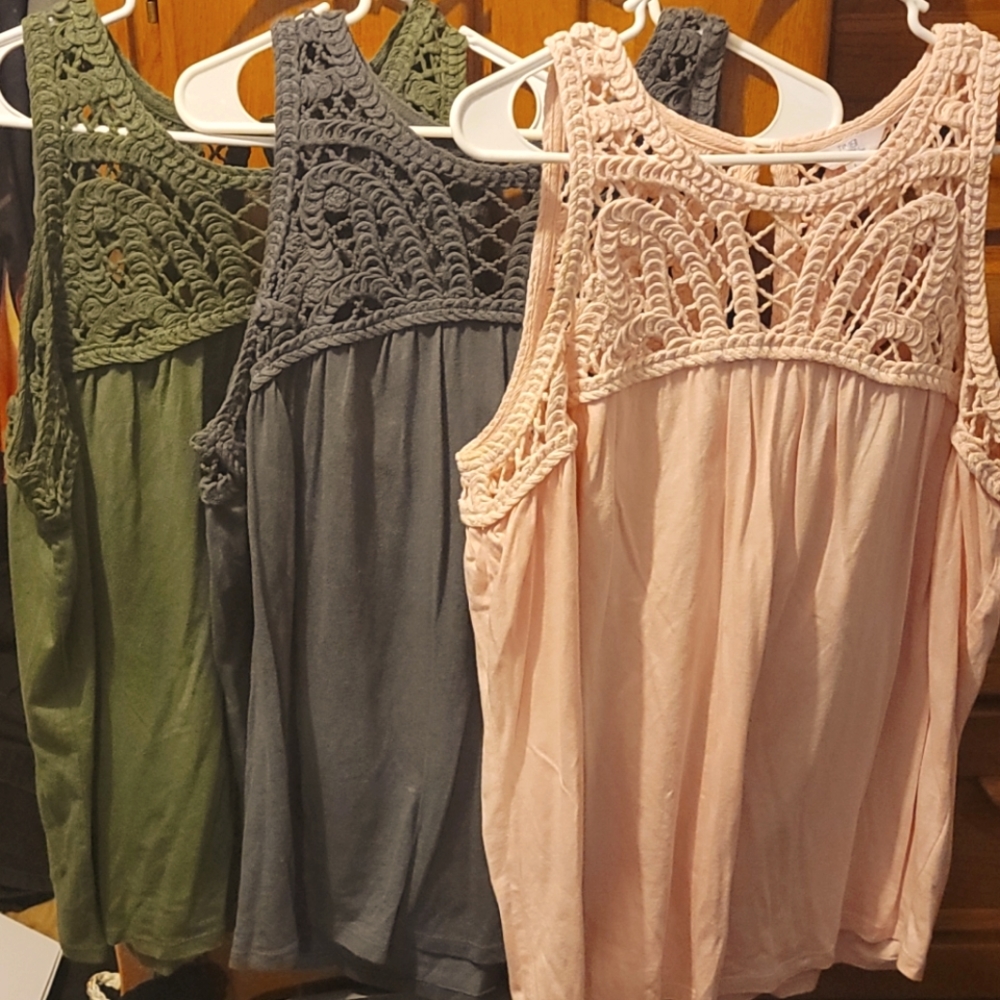 3 dressy tanks, NWOT size L